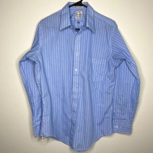 Hennessy by Van Heusen Blue Vertical Stripes Button Up‎ Men’s Size L
